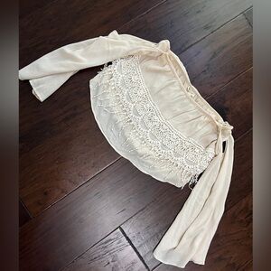 Beige Medium Cotton Candy Crop Top